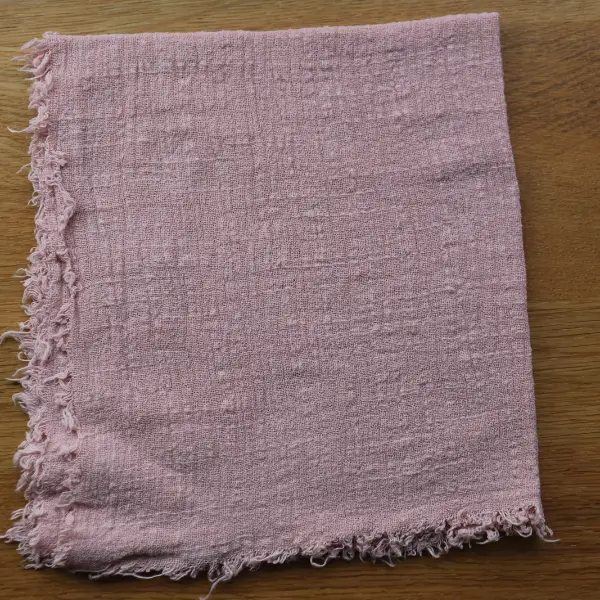 Serviettes double gaze de coton rose