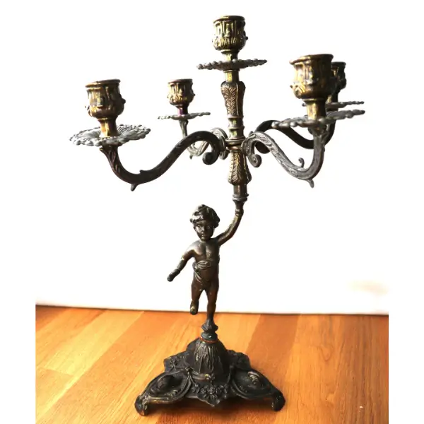 Chandelier 5 branches ange bras gauche