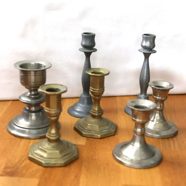 Lot mini bougeoirs vintage