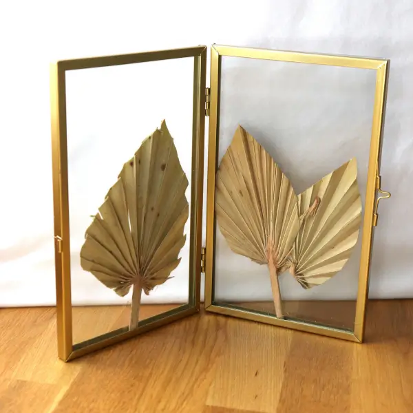 Cadre double en verre doré